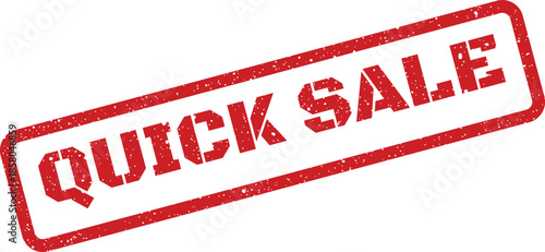 Textured red quick sale message on a rubber stamp ideal for marketing promotions and discount announcements