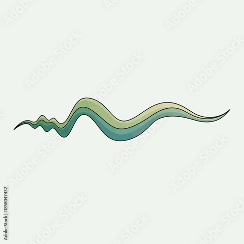 Abstract Green and Blue Wavy Line Design Element.