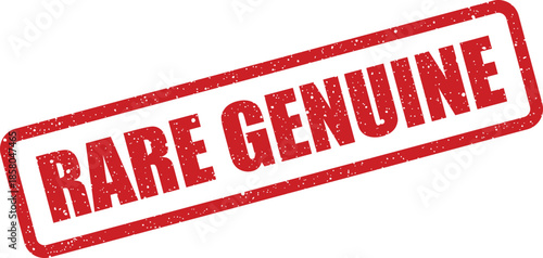 Textured red stamp showing RARE GENUINE, emphasizing authenticity and an uncommon, real product