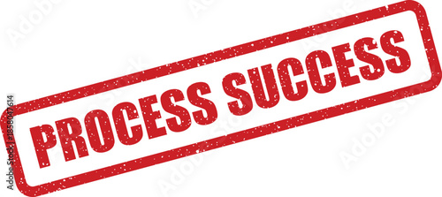 Textured rubber stamp indicating a successful process completion for project achievements and positive outcomes