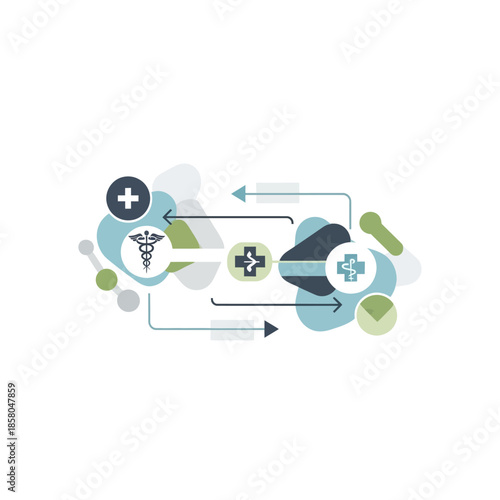 Medical Data Exchange and Healthcare Technology Concept.