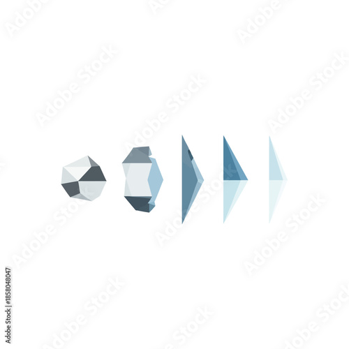 Geometric Shapes Evolving Through Stages of Abstraction.