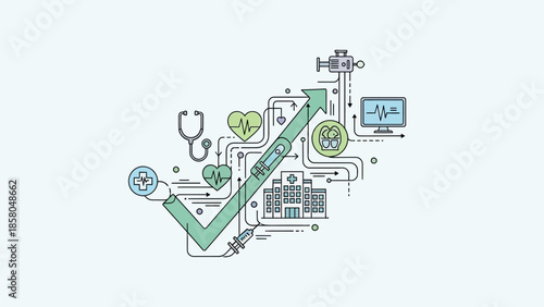 Healthcare technology innovation and medical progress illustration.