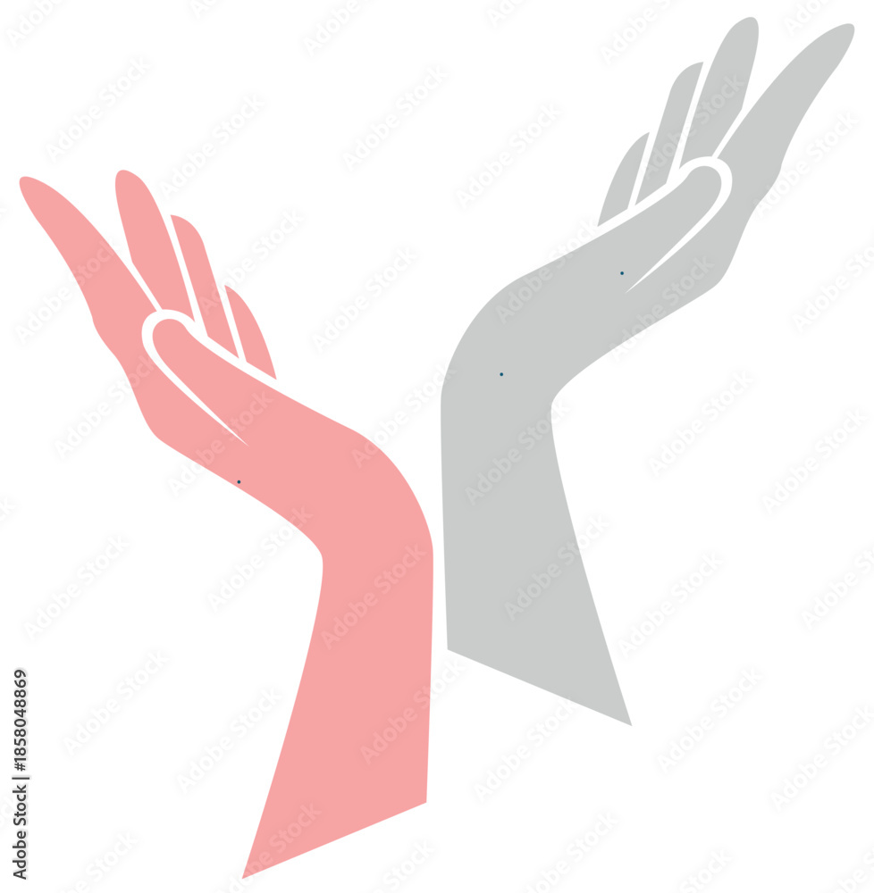 Fototapeta premium minimal Helping Hands Icon Showing Compassion and Aid
