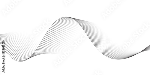 White abstract background with flowing particles. White and gray Digital futuristic technology concept background. Dynamic waves use for business, corporate, poster, template, illustration