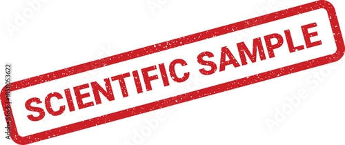 Distressed rectangular rubber stamp mark displaying the clear text SCIENTIFIC SAMPLE for laboratory and research documents