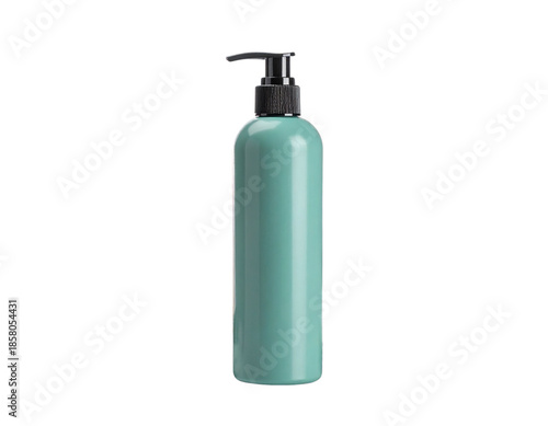 Turquoise Pump Bottle Dispenser Isolated on White Background.