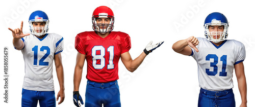 Football Players in Uniform Celebrating Sports Team Spirit and Athletics