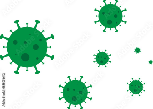 Illustration of green viruses