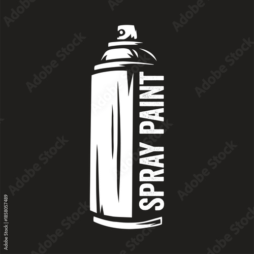 Vintage illustration of a spray paint bottle logo