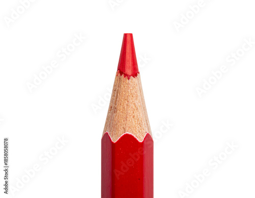 Close-up Macro Shot of a Sharp Red Colored Pencil Tip.