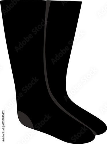 Plain Black Socks Vector Illustration