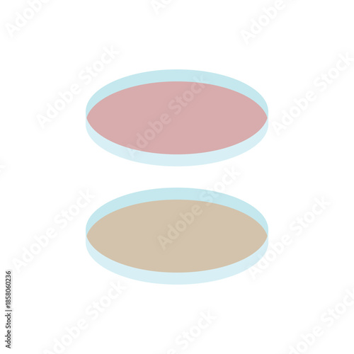Flat vector illustration of laboratory petri dish used for scientific research and education.