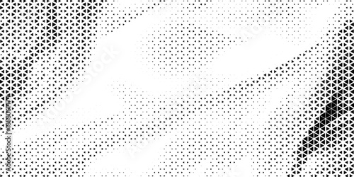 Seamless halftone triangle pattern. Random vector noise texture
