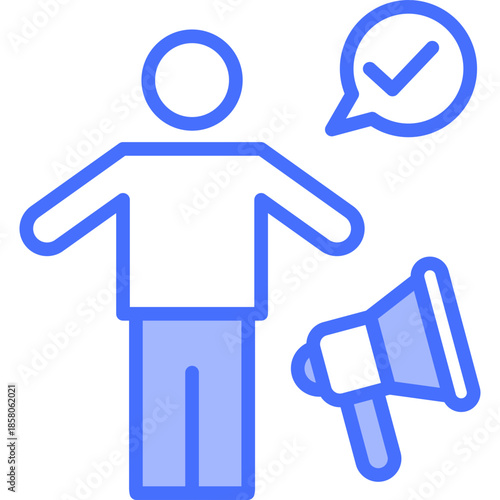 Freedom Of Speech blue icon