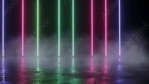 Wallpaper Mural Neon Fog Curtain Moving Sideways Atmospheric Abstract Loop Torontodigital.ca