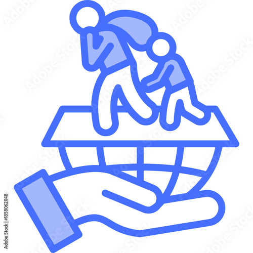 Refugee Support blue icon