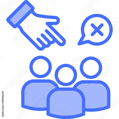 Anti Discrimination blue icon