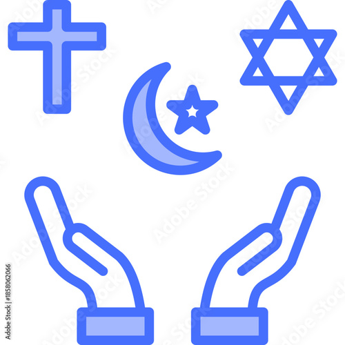 Freedom Of Religion blue icon