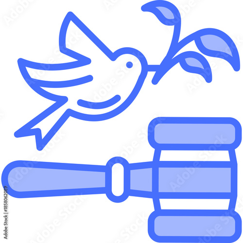 Peace And Justice blue icon