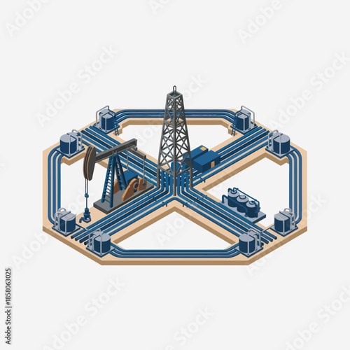 Oil Rig Infrastructure and Machinery System.