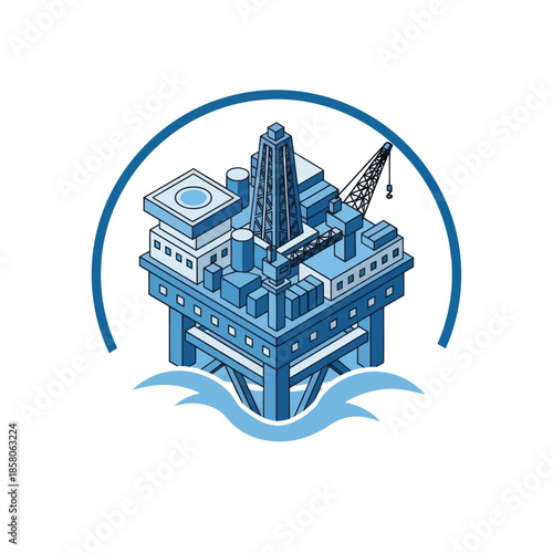 Offshore Oil Rig Platform Structure.