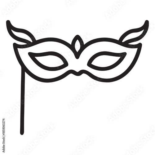Vector illustration of a decorative carnival mask set featuring elegant gold and black Venetian masquerade designs for a mysterious theater festival or celebration party