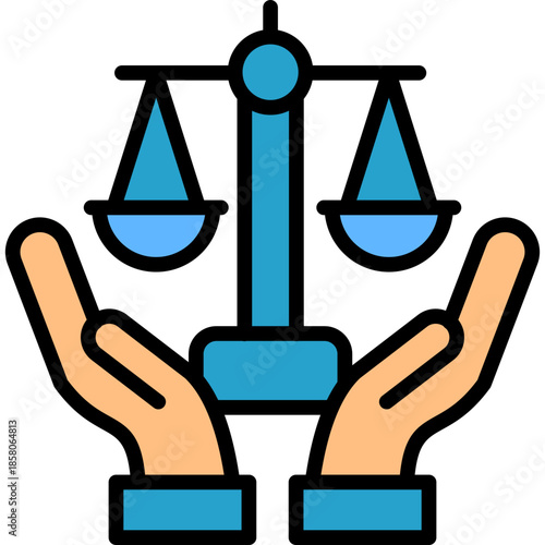 Equality And Justice lineal color icon