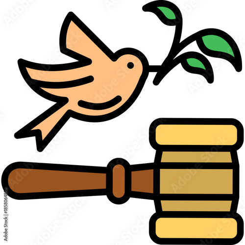 Peace And Justice lineal color icon
