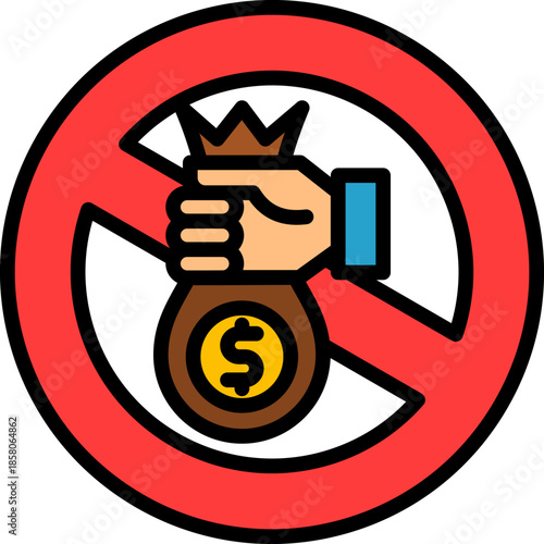 Anti Corruption lineal color icon