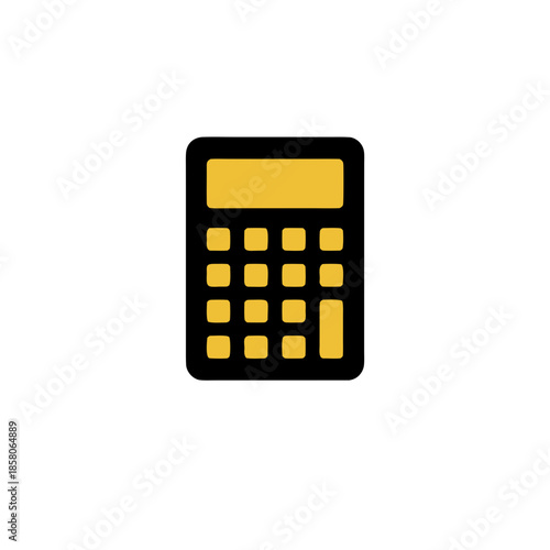 Golden calculator icon on a black background, symbolizing calculation and financial planning