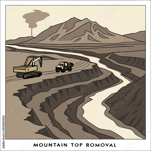 Mountaintop Removal Mining Operation Illustration