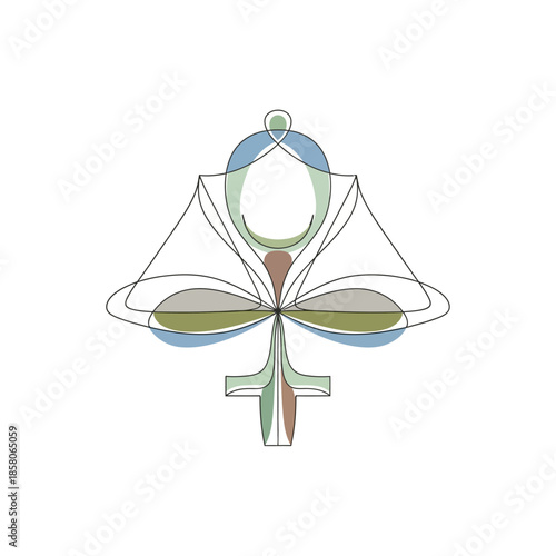 Abstract Symbol of Balance and Justice with Ace of Spades Influence.