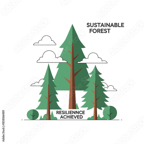 Sustainable Forest Resilience Achieved Illustration.