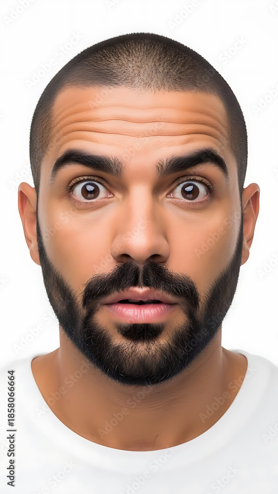 Obraz premium A man with a surprised expression on his face