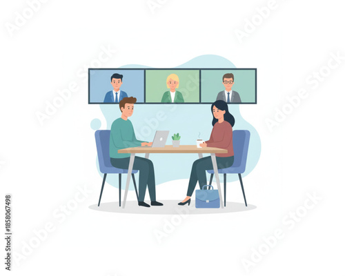 Online meeting with colleagues