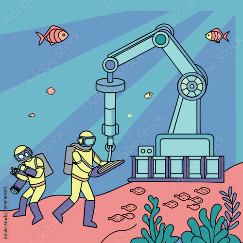 Underwater Robotic Exploration Team in Coral Reef