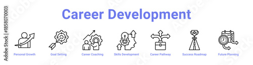 Career Development Icon Banner and Collection