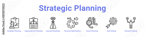 Strategic Planning Icon Banner and Collection