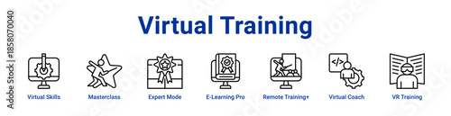 Virtual Training Icon Banner and Collection