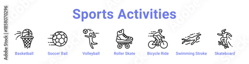 -Sports Activities Icon Banner and Collection