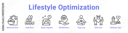 -Lifestyle Optimization Icon Banner and Collection