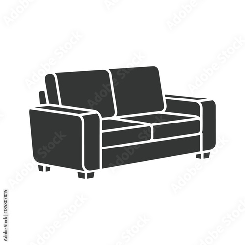 Modern black sofa Vector