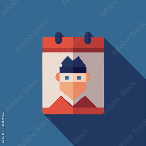 A flat design calendar icon featuring a masked face representing secrecy or events