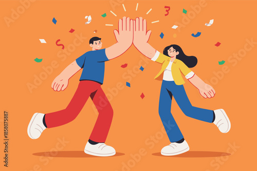 High Five for Success and Teamwork