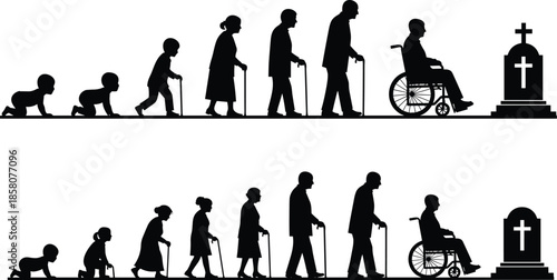 Professional Musical Ensemble Silhouette Set Featuring a Conductor Pianist Trombonist Saxophonist Harpist and Drummer for Classical Jazz and Live Orchestra Performances