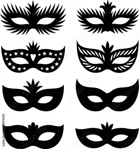 Assortment of Masquerade Mask Silhouettes icon