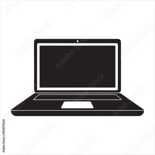 laptop silhouette vector illustration