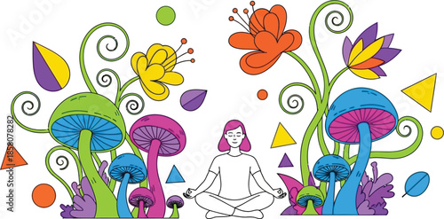 Zen mushroom garden concept