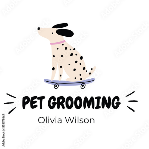 logo for company Dog or pet grooming and washing logo design template